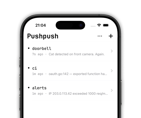 Pushpush iOS app